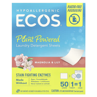 Ecos растворимые таблетки для стирки, Magnolia & Lily, 50 штук