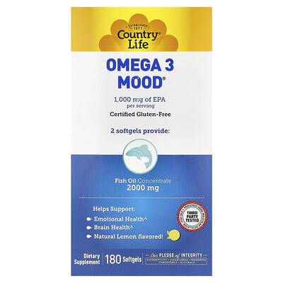 Omega 3 Mood®, Natural Lemon, 180 Softgels