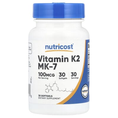 Витамин K2 MK-7, 100 mcg, 30 мягких капсул