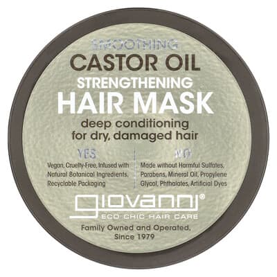 Giovanni укрепляющая маска для волос с маслом касторового семени, 10 fl oz (295 ml)