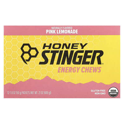 Honey Stinger энергетические жевательные конфеты, розовый лимонад, 12 пакетиков по 1.8 oz (50 g)