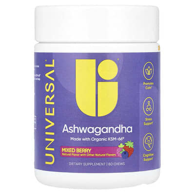 Ashwagandha, Mixed Berry, 60 жевательных таблеток