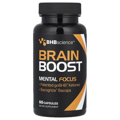 Добавка Real Ketones Brain Boost, Mental Focus, 60 Capsules