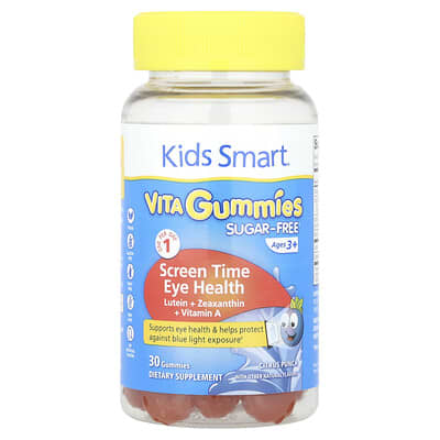 Детские витаминные мармеладные конфеты Kids Smart®, для здоровья глаз, без сахара, цитрусовый микс, 30 штук