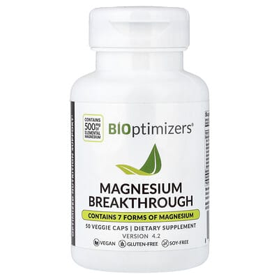 Магний Magnesium Breakthrough, 50 вегетарианских капсул