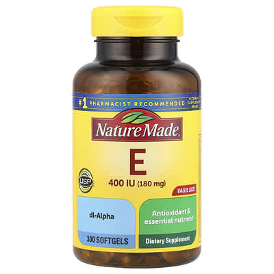Vitamin E , 180 mg (400 IU), 300 Softgels