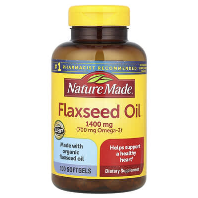 Nature Made льняное масло, 1,400 mg, 100 Softgels
