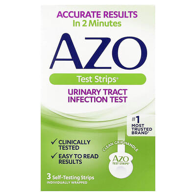 AZO Test Strips®, тест на инфекцию мочевыводящих путей, 3 тест-полоски