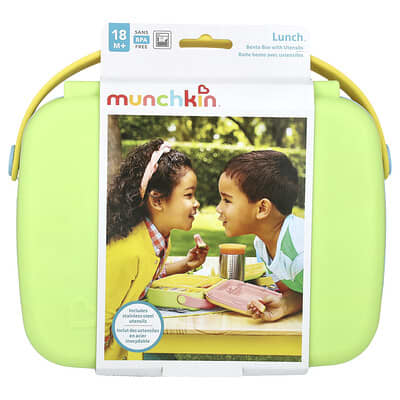 Munchkin Lunch™, ланч-бокс с приборами, 18 месяцев+, Green, 3 шт