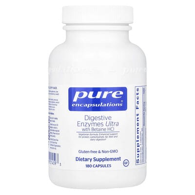 Pure Encapsulations Пищеварительные ферменты Ultra с бетаином HCl, 180 капсул