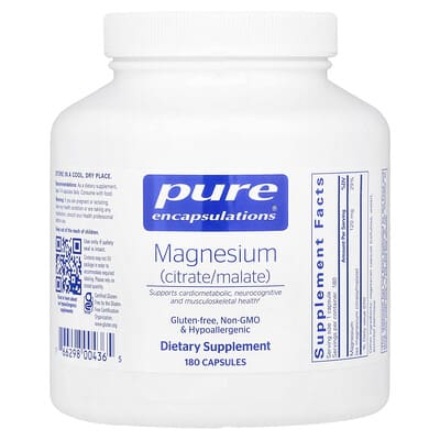 Pure Encapsulations магний (цитрат/малат), 180 капсул