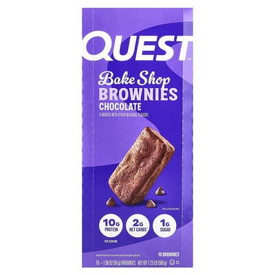Bake Shop Brownies, Chocolate, 10 Brownies, 1.98 oz (56 g) Each