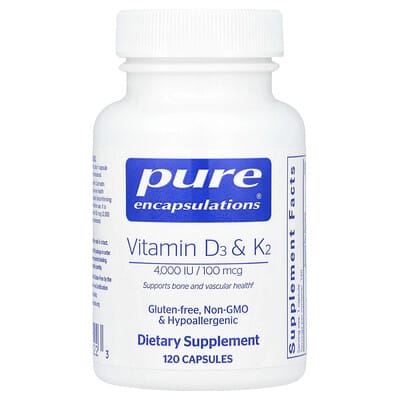 Витамины Pure Encapsulations Vitamin D3 & K2, 120 Capsules