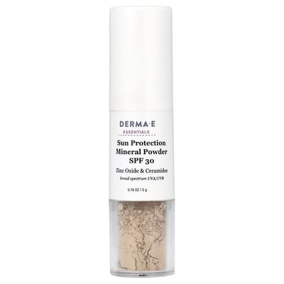 Минеральная пудра для защиты от солнца DERMA E Essentials, SPF 30, 0.16 oz (5 g)
