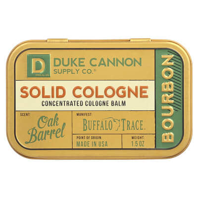 Твердые одеколоны Duke Cannon Supply Co., Bourbon, Oak Barrel, 1.5 oz