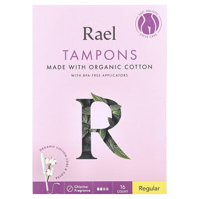 Тампоны Rael Organic Cotton, Regular, без ароматизаторов, 16 шт