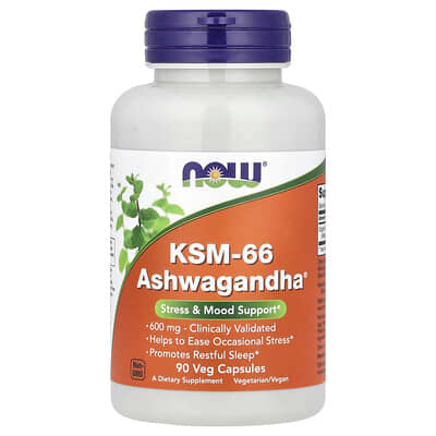 KSM-66 Ashwagandha®, 600 mg, 90 вегетарианских капсул