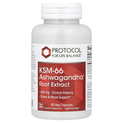 Экстракт корня KSM-66 Ashwagandha®, 600 mg, 90 вегетарианских капсул