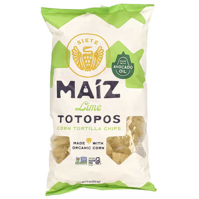 Maiz Totopos Corn Tortilla Chips, Lime , 7.5 oz (212.6 g)