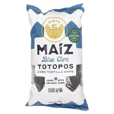 Maiz Totopos Corn Tortilla Chips, Blue Corn, 7.5 oz (212.6 g)