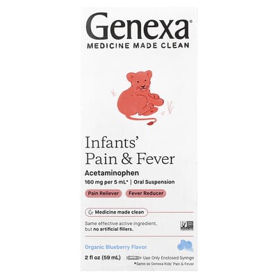 Детское средство от боли и жара Genexa, Organic Blueberry, 59 ml