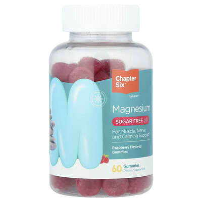 Chapter Six, Magnesium Gummies, Sugar Free, Raspberry, 60 Gummies (100 mg per Gummy)