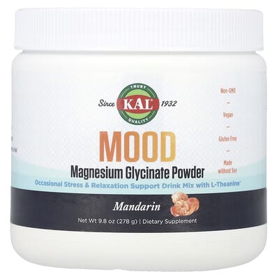 Порошок магния глицината Mood Magnesium, Mandarian, 9.8 oz (278 g)