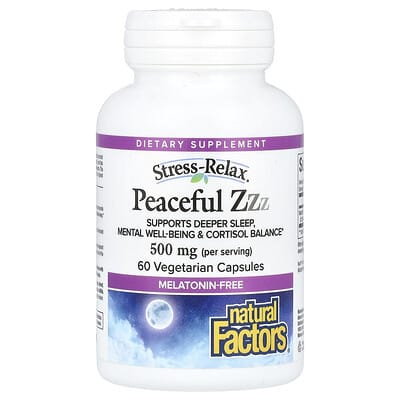 Natural Factors Stress-Relax® Peaceful ZZZ 60 вегетарианских капсул (250 mg per Capsule)