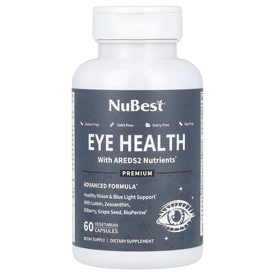 NuBest Eye Health With AREDS2 Nutrients, 60 вегетарианских капсул