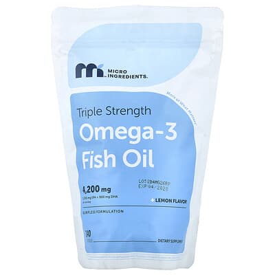 Рыбий жир Omega-3, лимон, 240 мягких капсул