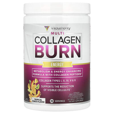 Коллаген Multi Collagen Burn, Energy, Tropical Punch, 10.89 oz (309 g)