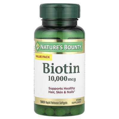 Biotin, 10,000 mcg, 180 Rapid Release Softgels