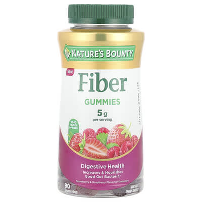 Fiber Gummies жевательные конфеты, клубника и малина, 90 шт