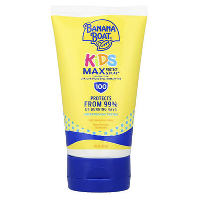 Banana Boat Детский солнцезащитный лосьон Max Protect & Play™, SPF 100, 4 fl oz (118 ml)