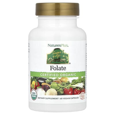 Source of Life® Garden, фолат, 60 веганских капсул