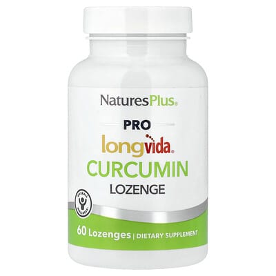 NaturesPlus PRO longvida® Curcumin Lozenge, 60 Lozenges (250 mg per Lozenge) пастилки
