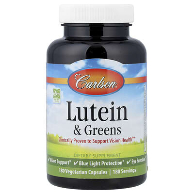 Carlson Lutein & Greens, 180 вегетарианских капсул
