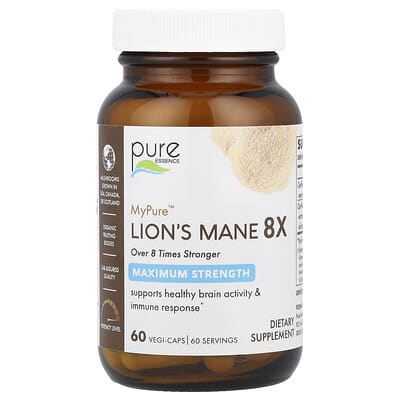 MyPure™, Lion's Mane 8X, Максимальная концентрация, 60 вегетарианских капсул