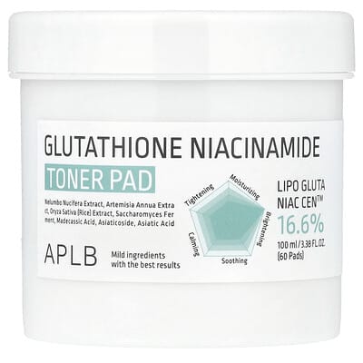 Glutathione Niacinamide тональное средство, 60 дисков, 3.38 fl oz (100 ml)