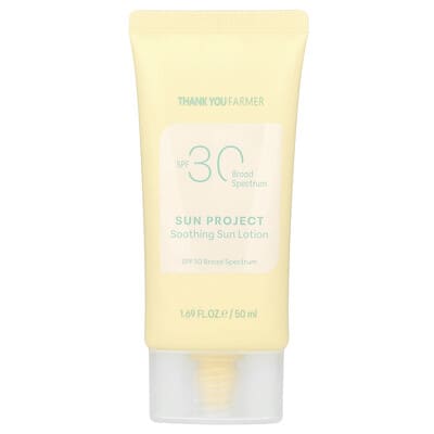 Успокаивающий лосьон для загара Sun Project, SPF 30, 1.69 fl oz (50 ml)