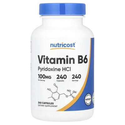 Витамин B6, 100 mg, 240 капсул