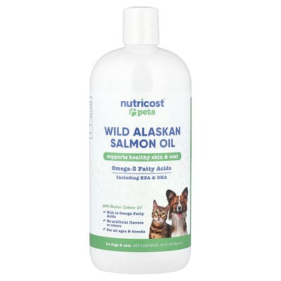 Pets, Wild Alaskan Salmon Oil, For Dogs & Cats, All Ages, 32 fl oz (946 ml)