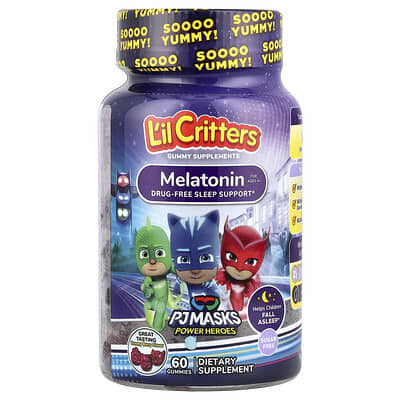 Детские жевательные витамины PJ Masks Power Heroes Melatonin Gummies Berry 60 шт.