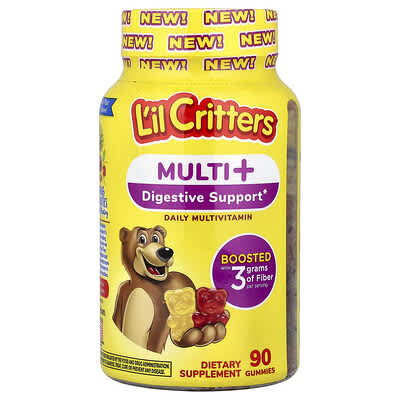 Multi + Digestive Support, Daily Multivitamin Gummies, Chewy Cherry, Juice Orange, 90 Gummies