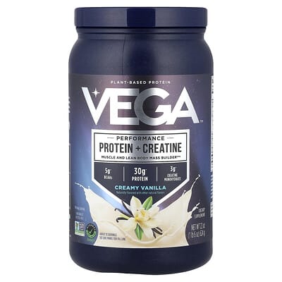 Протеин Vega Plant-Based Performance Protein + Creatine Creamy Vanilla 1 lb 6 oz (624 g)