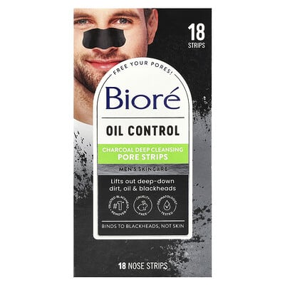 Полоски для очистки пор Biore Oil Control Charcoal Deep Cleansing, 18 Nose Strips