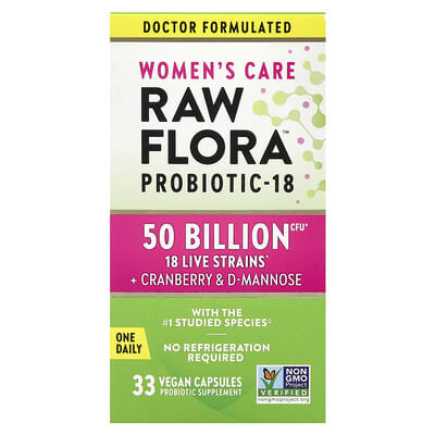 Женские капсулы Nature's Truth Care, Raw Flora™ Probiotic-18, 33 Vegan Capsules