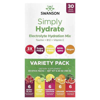 Swanson Vitamins Simply Hydrate смесь электролитов 180 g