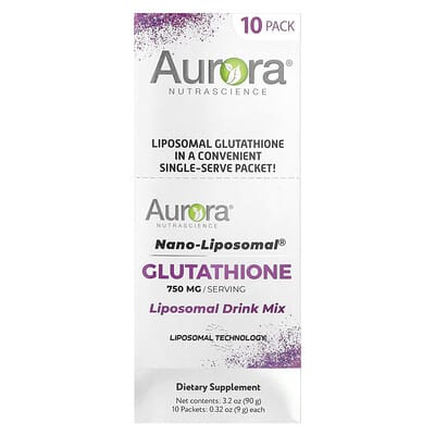 Nano-Liposomal®, Глутатион, смесь для приготовления напитка, 10 пакетиков по 0.32 oz (9 g)