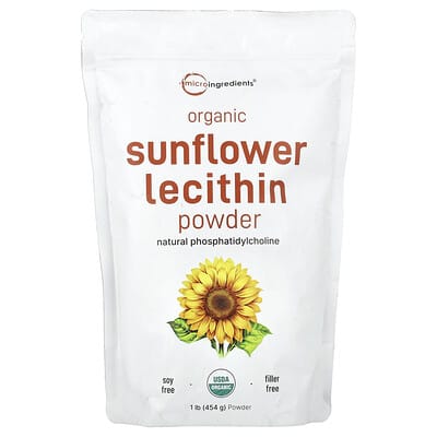 Organic Sunflower Lecithin Powder, 1 lb (454 g)